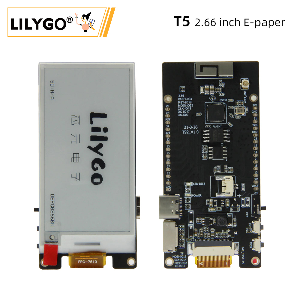 LILYGO® TTGO T5 2.66-Inch E-Pa – Home Automation Arduino recenzja i cena